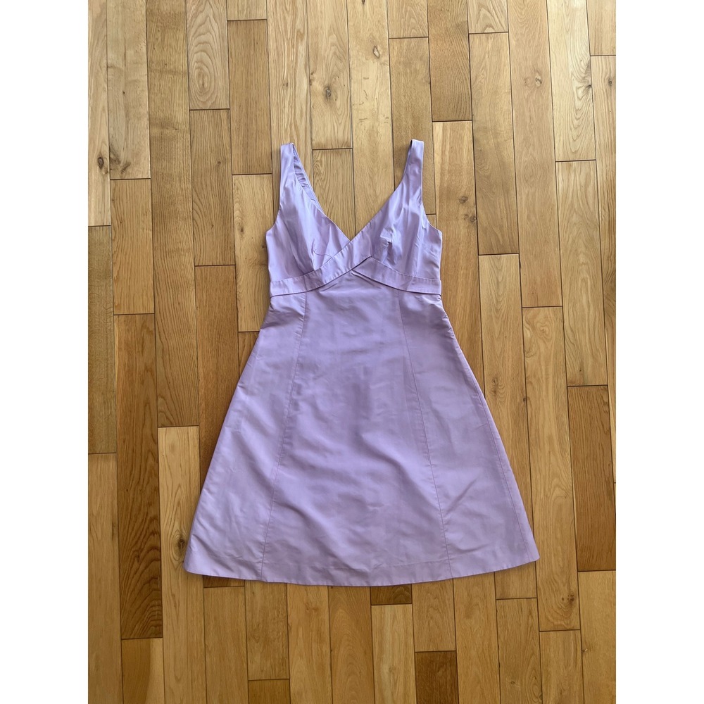 NEW J. Crew 100% Silk Sleeveless A-Line V-Neck Lilac Purple Dress Women's Size 6